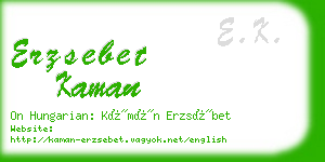 erzsebet kaman business card